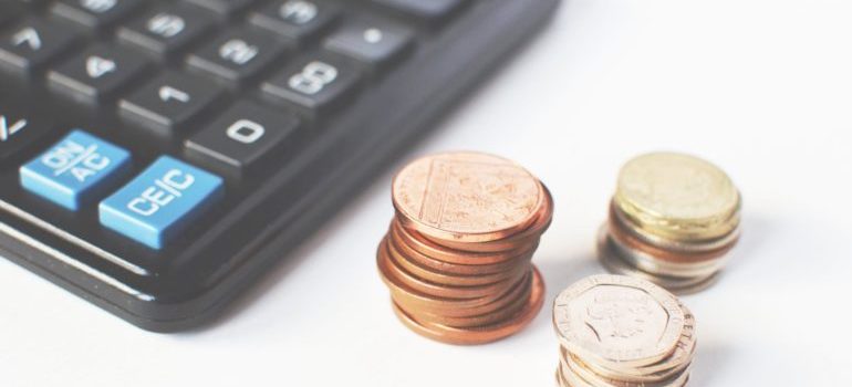 Calculator and coins