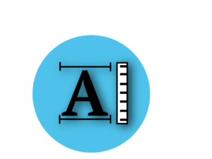 Letter A with ruler measuring the font size.