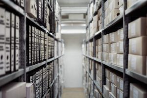 Warehouse with boxes and inventory.