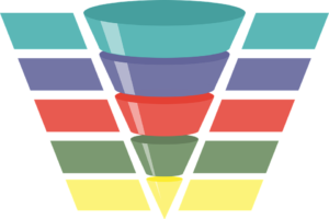 Infographic of a funnel divided into different segments that can help you in securing a fluent lead flow.