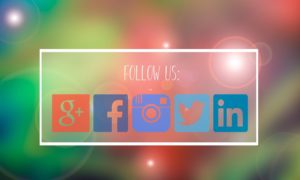 Social media follow icons on a website.