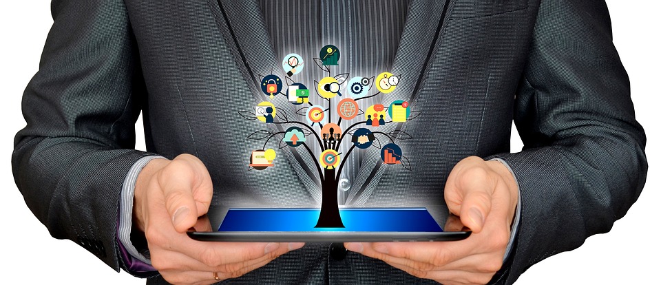 Tree with different icons on iPad.