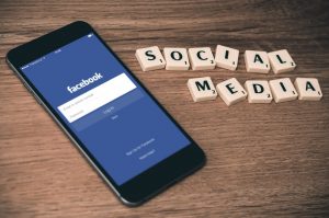 Smart phone with Facebook login page.
