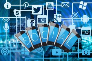 Social sites icons in blue color