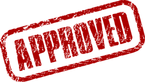 A sign saying "Approved"