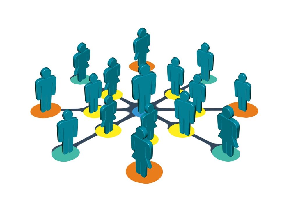 Referral program concept - people connected