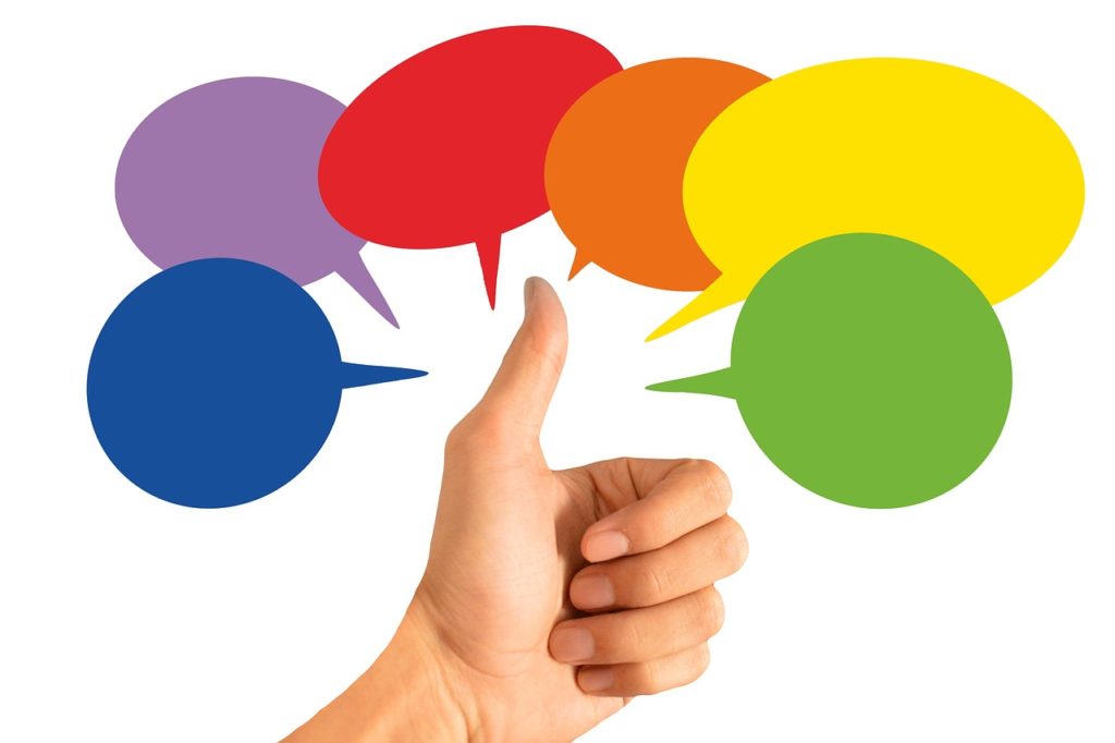 Thumbs up with reviews
