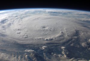 A hurricane seen from space.