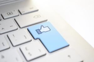 A Like button on a keyboard.