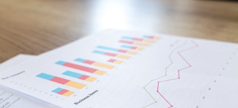 Financial graph showing fluctuations.
