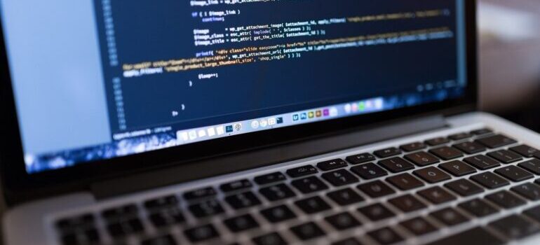 Code on laptop