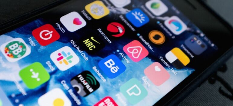 Smart phone with different app logos