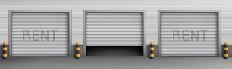 Three rental storage units.