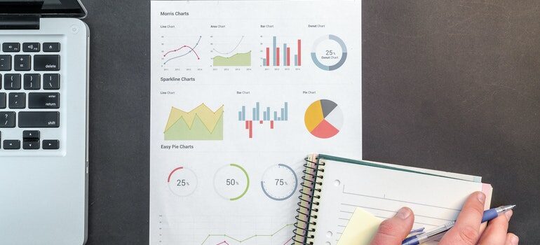 Person reading graphs.