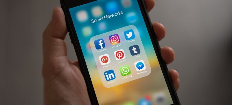 Social media apps on a phone.