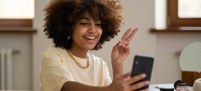 Person taking a selfie.