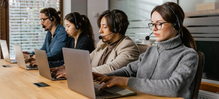 A team of customer service representatives.