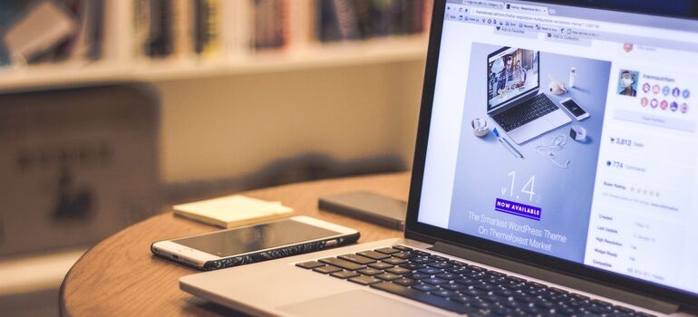 Laptop open to a website under construction.