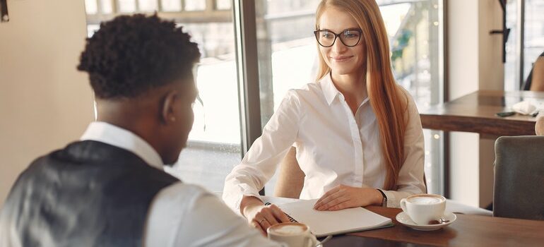 Person having a job interview.
