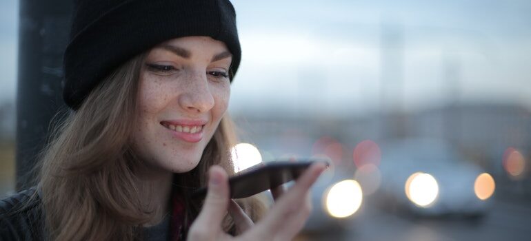 Person doing a voice search.